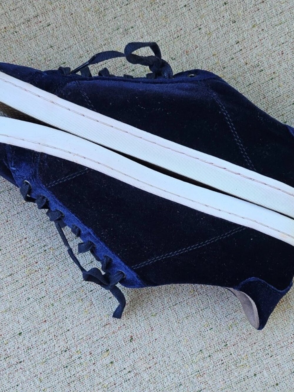 Cole Haan Women Shoes navy Blue Velvet Upper Lace Up Sneaker Size 8.5 WO - Picture 8 of 12
